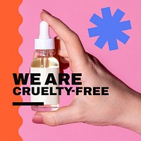 Cruelty-free skincare Instagram post template, business ad vector