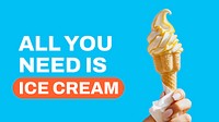 Soft serve PowerPoint presentation template, food quote vector