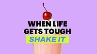 Milkshake aesthetic PowerPoint presentation template, motivational quote vector