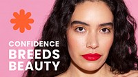 Confidence breeds beauty presentation template vector