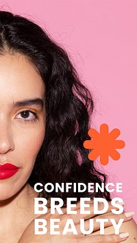 Confidence beauty Instagram story template vector