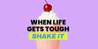 Milkshake aesthetic Twitter post template, motivational quote vector