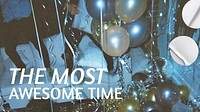 New Year blog banner template, party balloons aesthetic vector