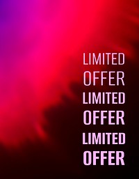 Aesthetic pink flyer editable template, limited offer text vector