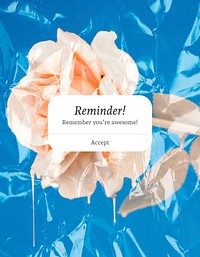 Abstract flower flyer editable template, reminder notification aesthetic vector