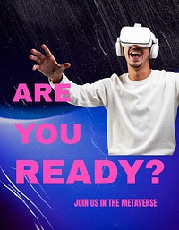 VR Metaverse flyer editable template, technology ad psd