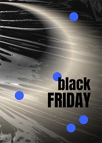 Black Friday poster editable template, plastic wrap texture psd