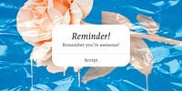 Abstract flower Twitter ad template, reminder notification aesthetic vector