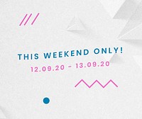 This weekend only social media sale advertisement template vector