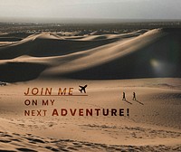 Join me on my next adventure, travel blog website template vector