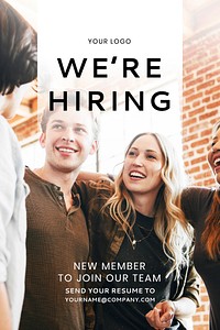 We&#39;re hiring new members to join our team social advertisement template vector