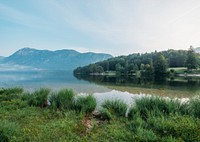 Lake Bohinj. Original public domain image from Wikimedia Commons
