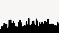 Skyline silhouette collage element, New York City psd