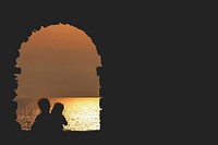 Two person silhouette in the sunset, Manarola, Italy. Original public domain image from <a href="https://commons.wikimedia.org/wiki/File:Manarola,_Italy_(Unsplash).jpg" target="_blank">Wikimedia Commons</a>