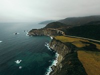 Greenery on the rocky coastline of the oceans of Big Sur. Original public domain image from Wikimedia Commons