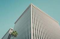 The corner of a white office building in Beverly Hills. Original public domain image from <a href="https://commons.wikimedia.org/wiki/File:One_lonely_palm_tree_(Unsplash).jpg" target="_blank" rel="noopener noreferrer nofollow">Wikimedia Commons</a>