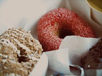 Fresh donuts with sugar and frosting from a bakery. Original public domain image from <a href="https://commons.wikimedia.org/wiki/File:Sugar_Lips_(Unsplash).jpg" target="_blank">Wikimedia Commons</a>