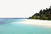 Maldives beach border, nature photo psd