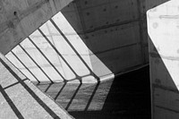 Black and white shot of concrete wall with shadow in Óbidos. Original public domain image from Wikimedia Commons