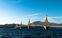 Great bridge of Rio, Greece. Original public domain image from Wikimedia Commons