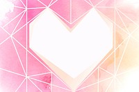 Heart patterned border frame psd in watercolor