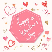 Happy valentine&#39;s day inscription social media post
