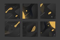 Black and yellow abstract banner vectors collection