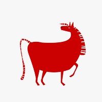Chinese horse psd cute zodiac sign animal illustration
