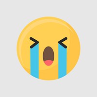 Crying face emoticon symbol vector