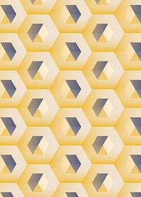 3D yellow and blue hexagonal patterned background vector