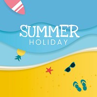 Summer holiday tropical beach background vector