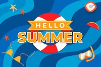 Snorkeling hello summer design vector
