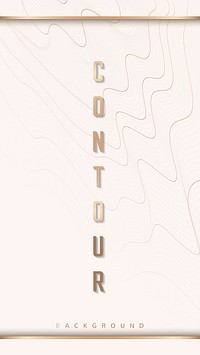 Gold frame with contour background vector
