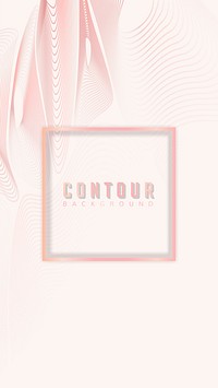Pink frame topographic contour lines background vector