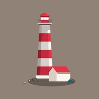 Summer lighthouse and a house vector