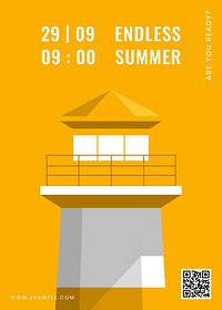 Lighthouse on a yellow background vector