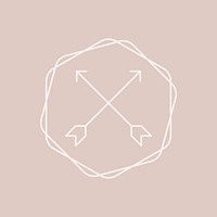 White polygon badge on a nude pink background vector