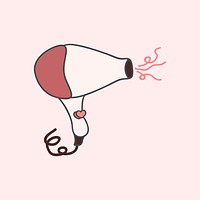 Pink hair dryer icon vector