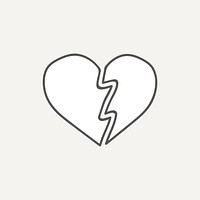 Broken heart design icon vector