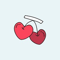 Red cherry heart design vector