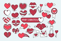 Red heart design collection vector