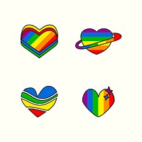 Rainbow heart design collection vectors