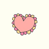 Pink heart design icon vector