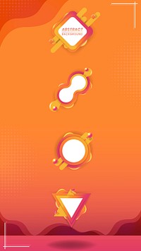Orange geometrical shaped badges vector collection