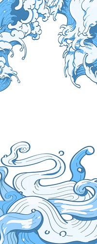 Blue Japanese wave background vector