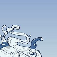 Blue Japanese wave background vector