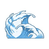 Blue Japanese wave background vector