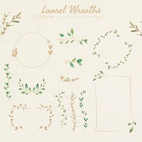 Doodle floral wreath vector collection