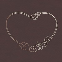 Cute heart shaped floral wreath illustration