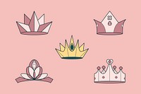 Colorful luxurious crowns vector collection